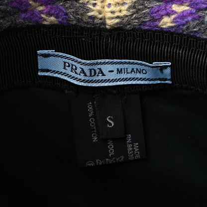 Prada Shetland Chevron Racing Logo Womens Bucket Hat S Grigio 7 of 8