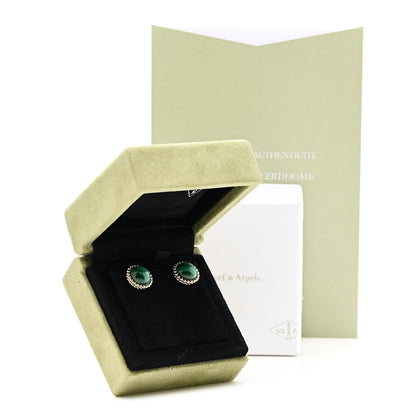 Van Cleef & Arpels 18K Yellow Gold Malachite Perlee Couleurs Earrings 5 of 5