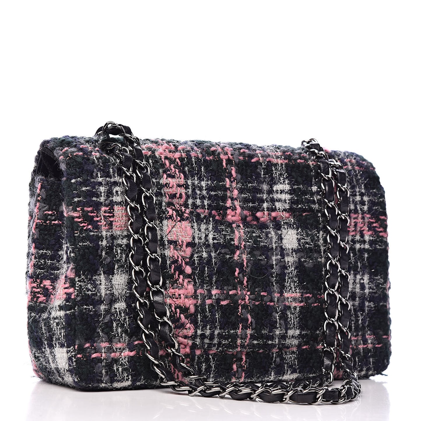 Tweed Quilted Medium Double Flap Multicolor