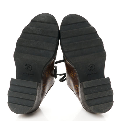 Louis Vuitton Monogram Calfskin Beaubourg Platform Derby Shoes 38 Brown 5 of 8