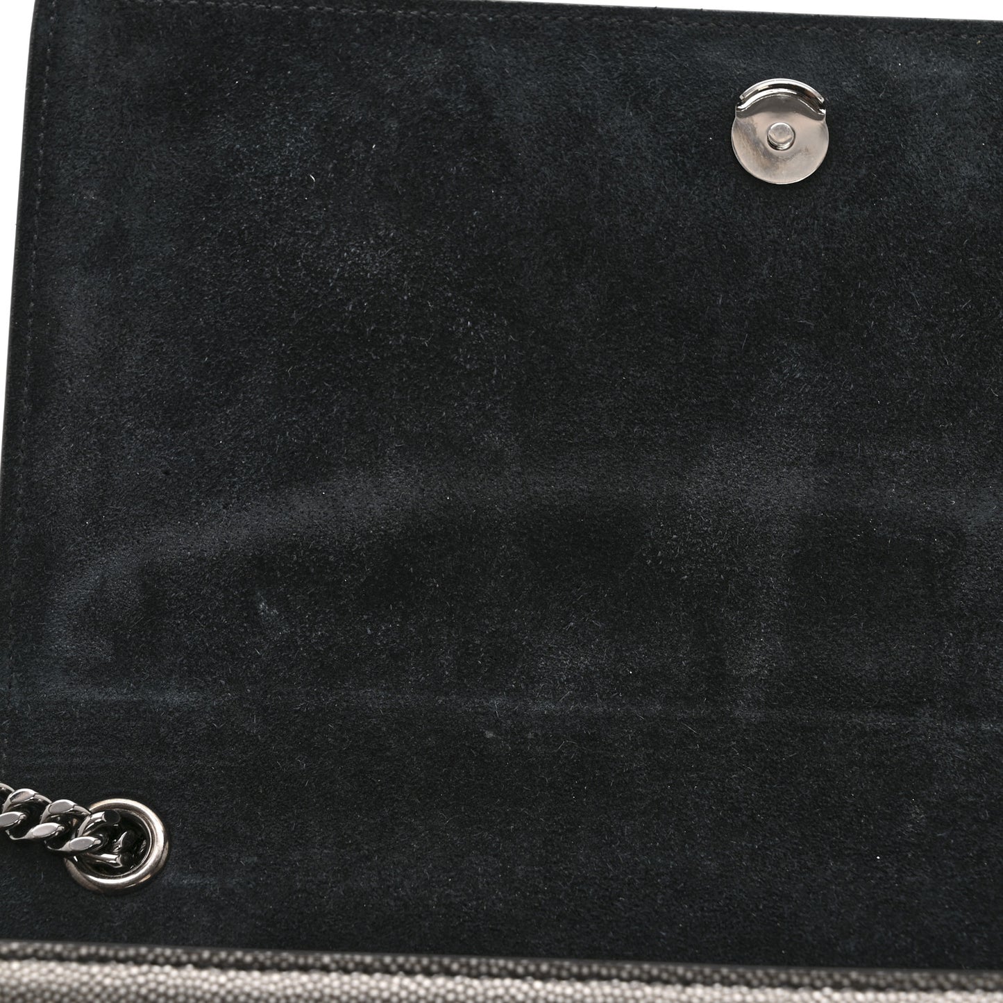 Metallic Grain De Poudre Medium Classic Monogram Kate Satchel Dark Lead