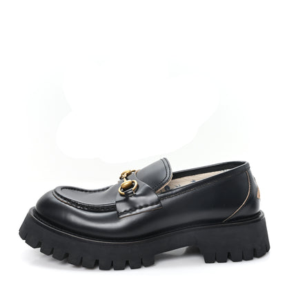 Gucci Cordovan Lux Womens Harald Horsebit 25mm Platform Loafers 40 Black 1 of 10