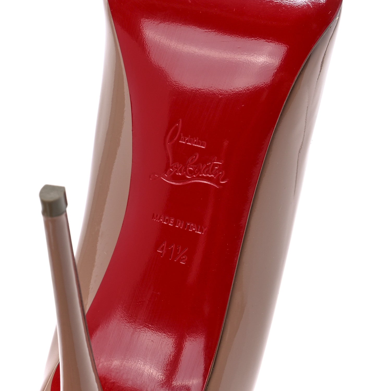 Christian Louboutin Patent Pigalle Follies 100 Pumps 41.5 Nude 6 of 10