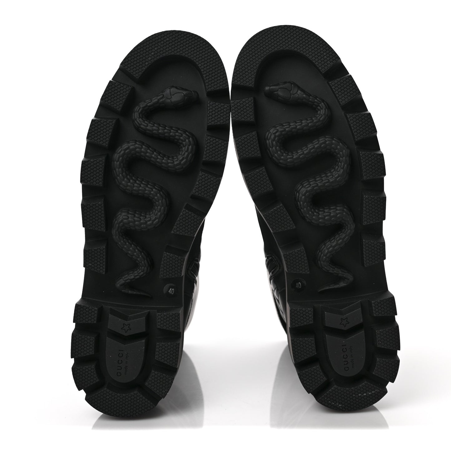 Nappa Frances GG Matelasse Platform Combat Boots 40 Black
