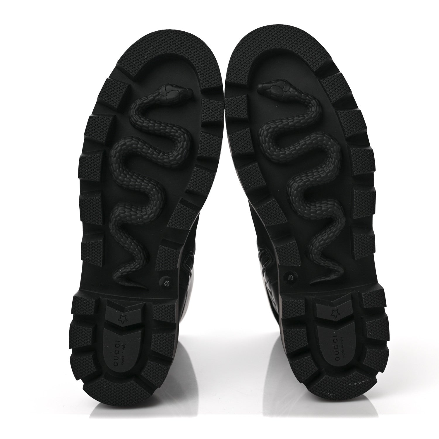 Gucci Nappa Frances GG Matelasse Platform Combat Boots 40 Black 5 of 8