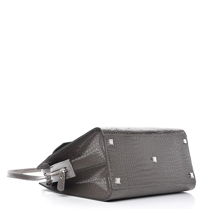 Saint Laurent Croc Calfskin Embossed Medium Uptown Tote Asphalt 4 of 10