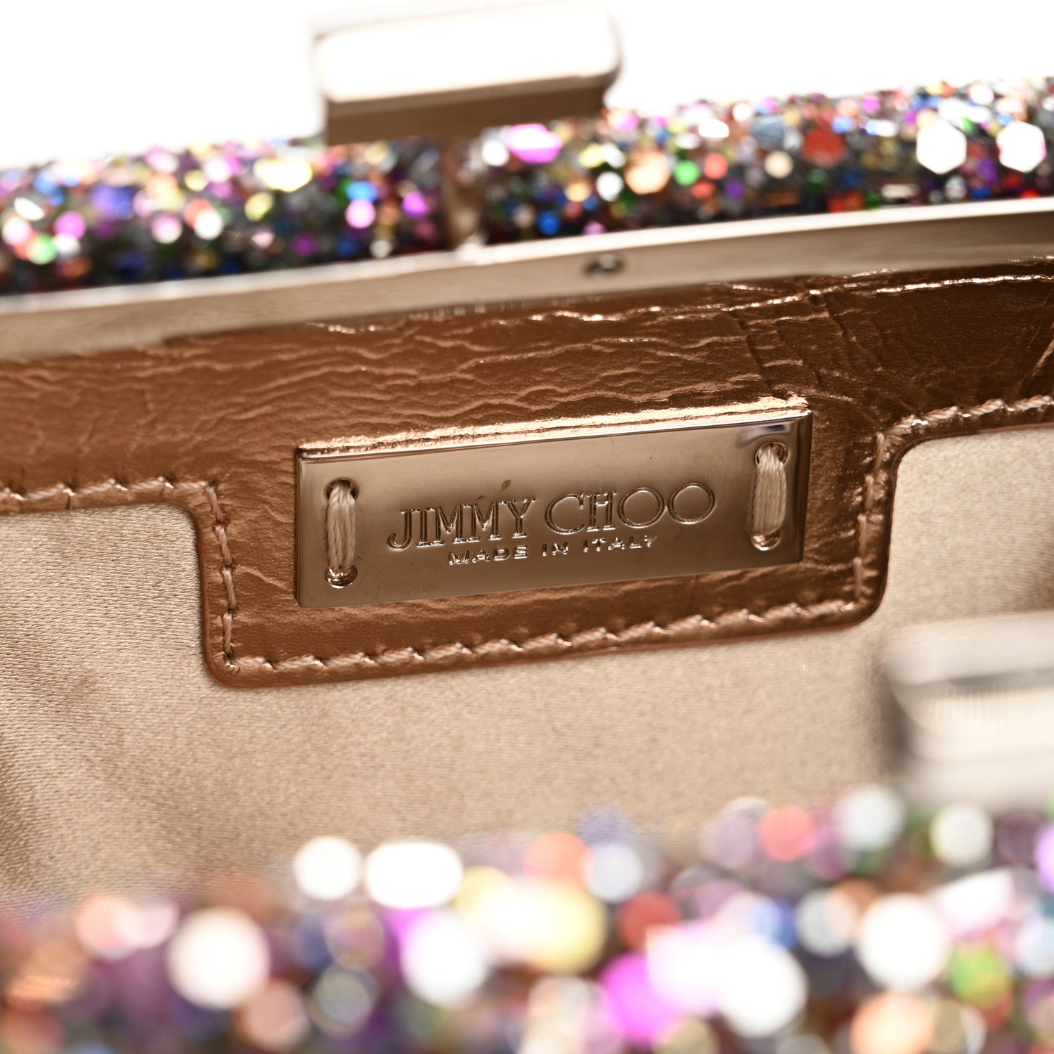 Jimmy Choo Coarse Glitter Kiss Lock Clutch Bubblegum Mix 6 of 12