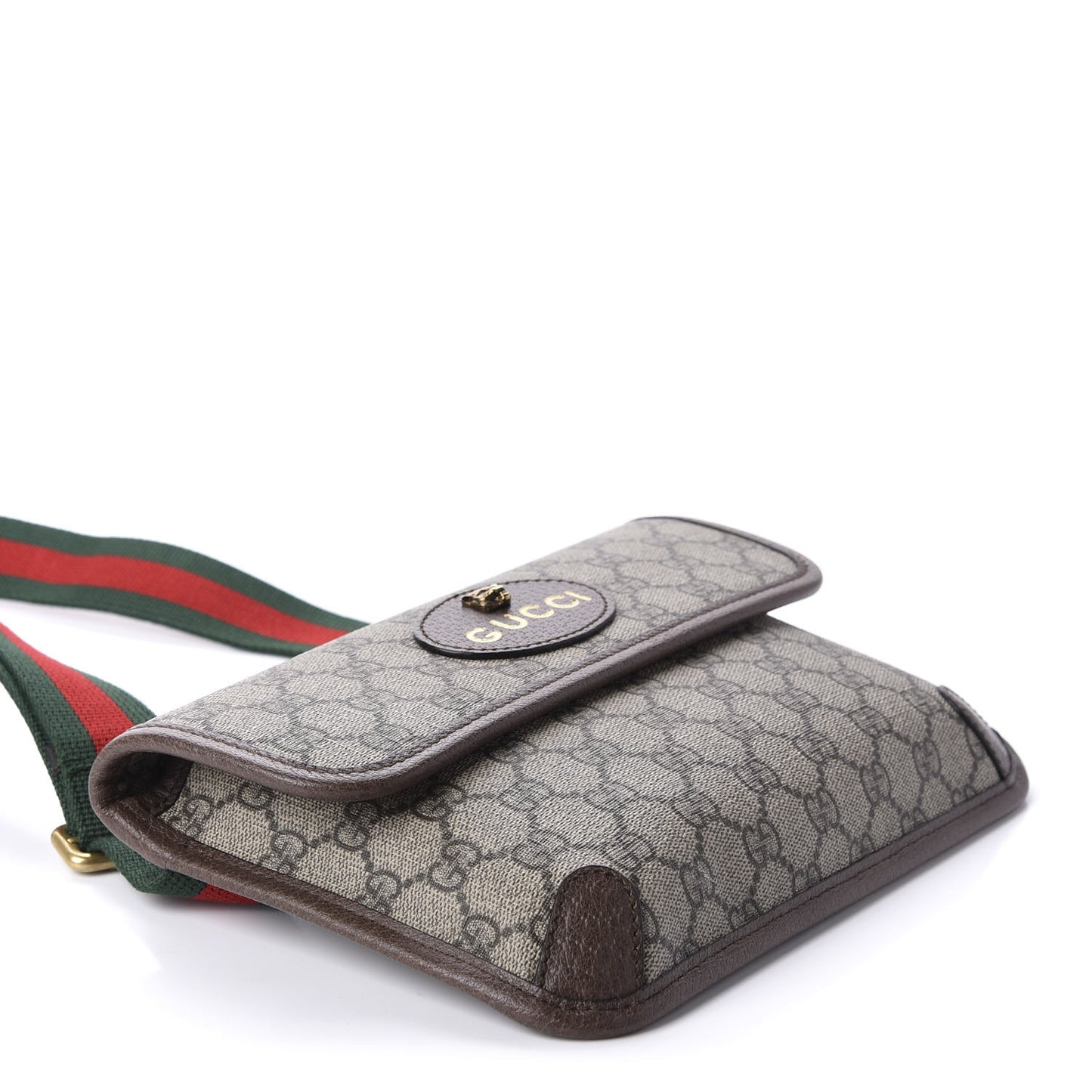 GG Supreme Monogram Neo Vintage Web Belt Bag Brown