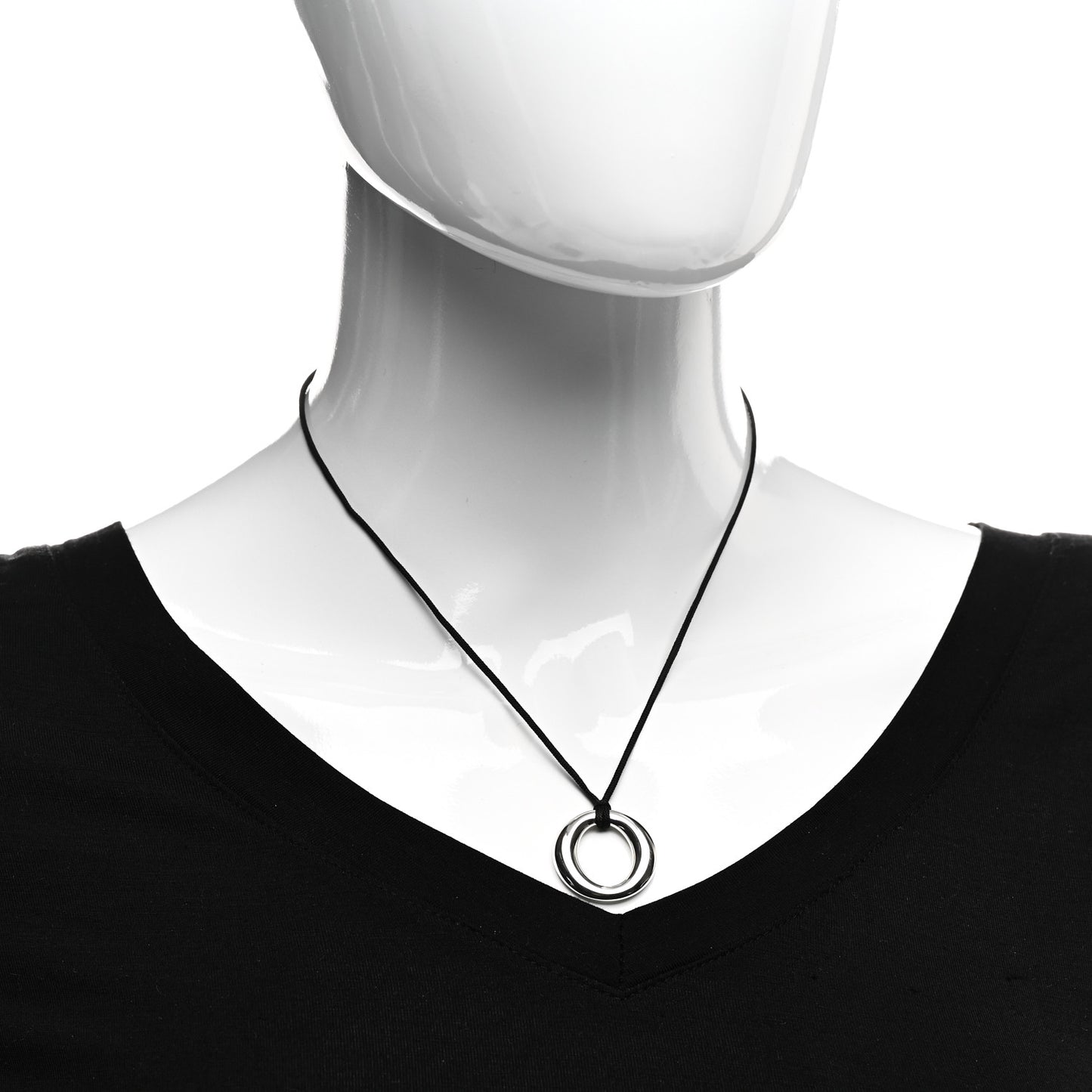 Sterling Silver Elsa Peretti Sevillana Circle Cord Necklace