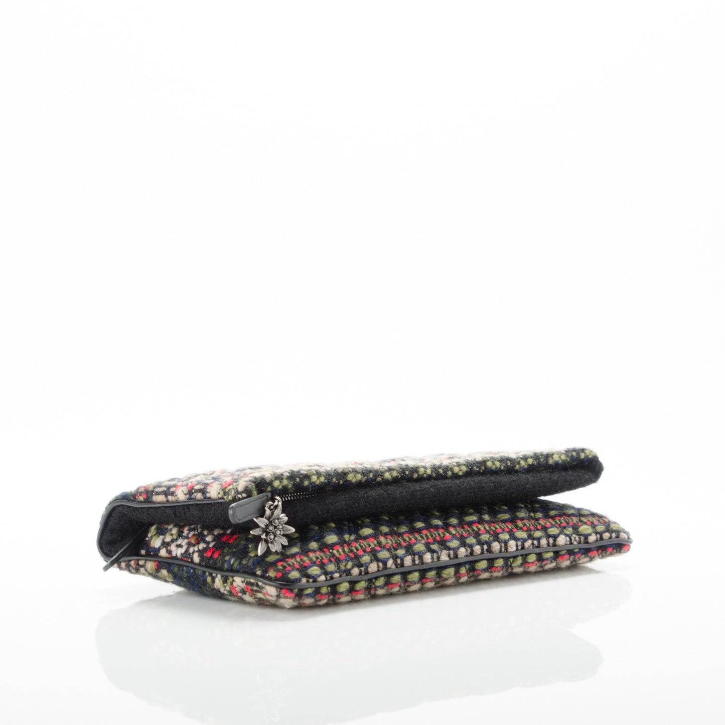 Tweed Quilted CC Beauty Clutch Black
