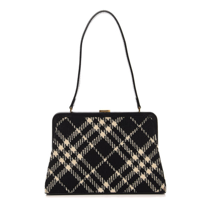 Burberry Wool Plaid Check Frame Bag Black 1 of 10