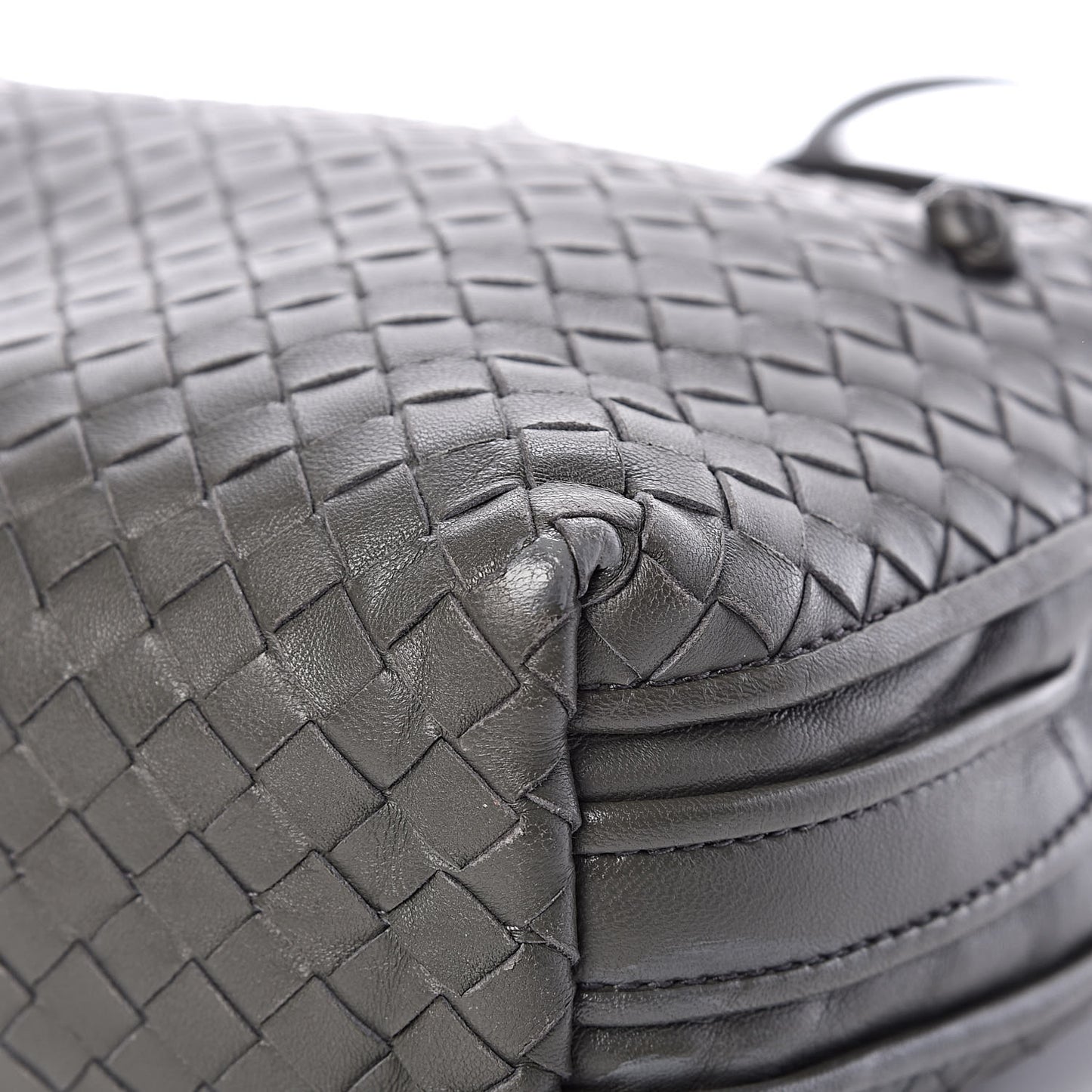 Nappa Intrecciato Nodini Crossbody Messenger Light Grey