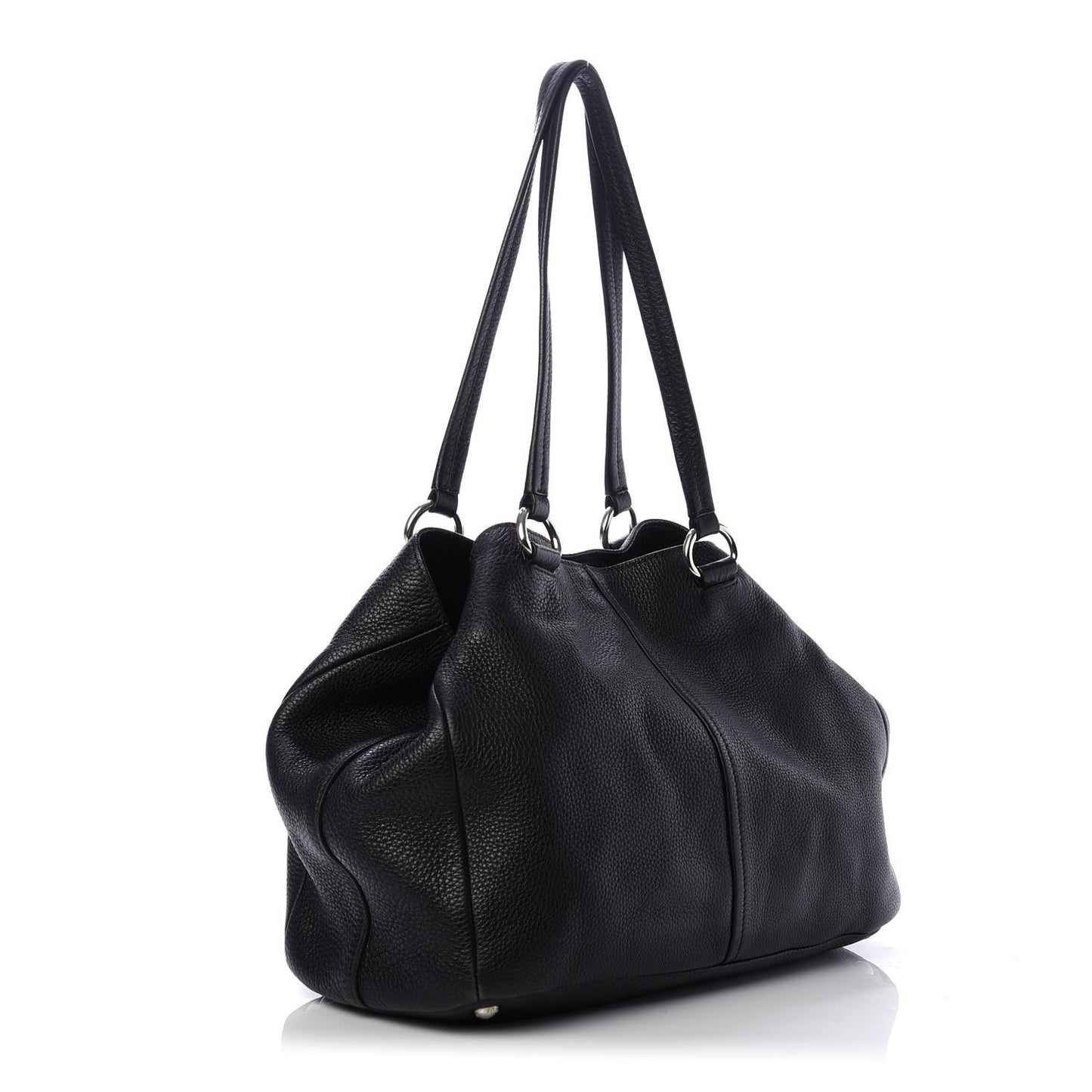 Vitello Daino Shoulder Bag Black