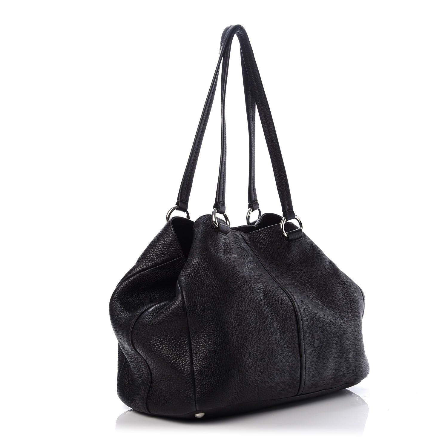Prada Vitello Daino Shoulder Bag Black 3 of 11