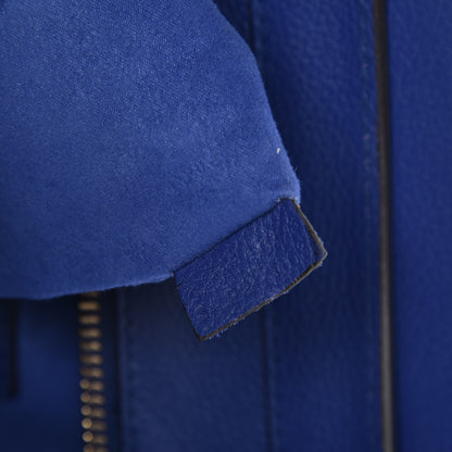 Celine Drummed Calfskin Mini Luggage Indigo 7 of 9