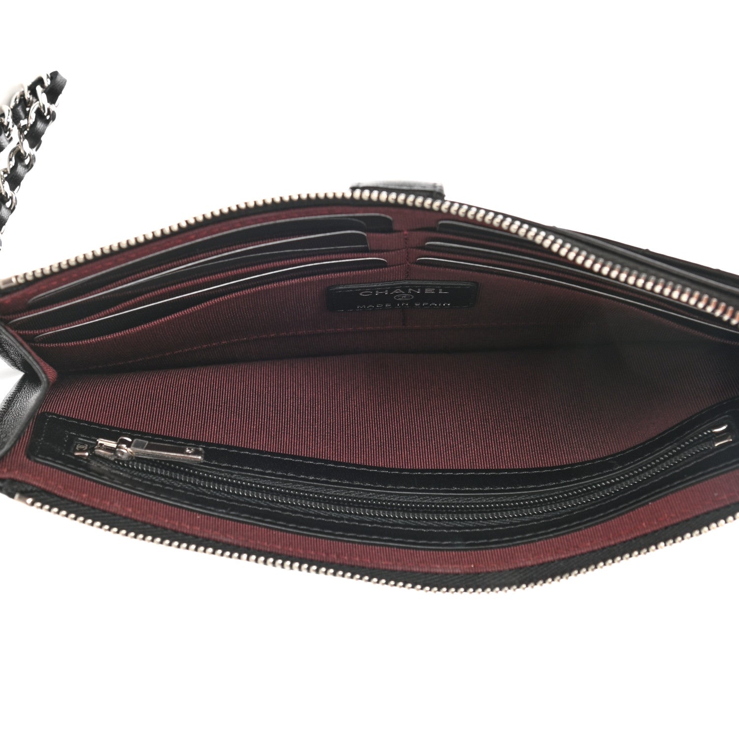 Chanel Lambskin Quilted Classic Pouch With Handle Black 5 of 8