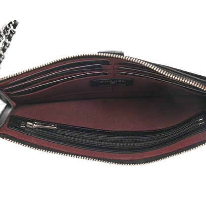 Chanel Lambskin Quilted Classic Pouch With Handle Black 5 of 8