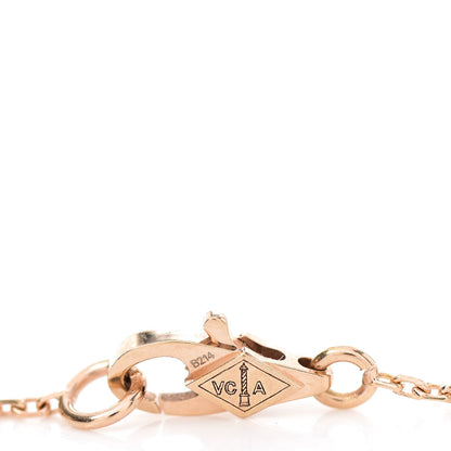 Van Cleef & Arpels 18K Rose Gold Carnelian Sweet Alhambra Bracelet 3 of 6