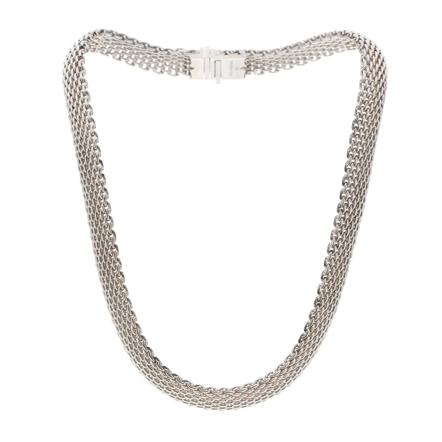 Tiffany Sterling Silver Somerset Mesh Necklace 3 of 5