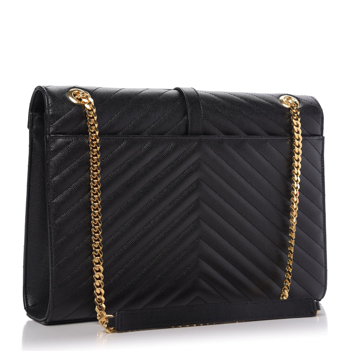 Grain De Poudre Matelasse Chevron Large Monogram Satchel Black