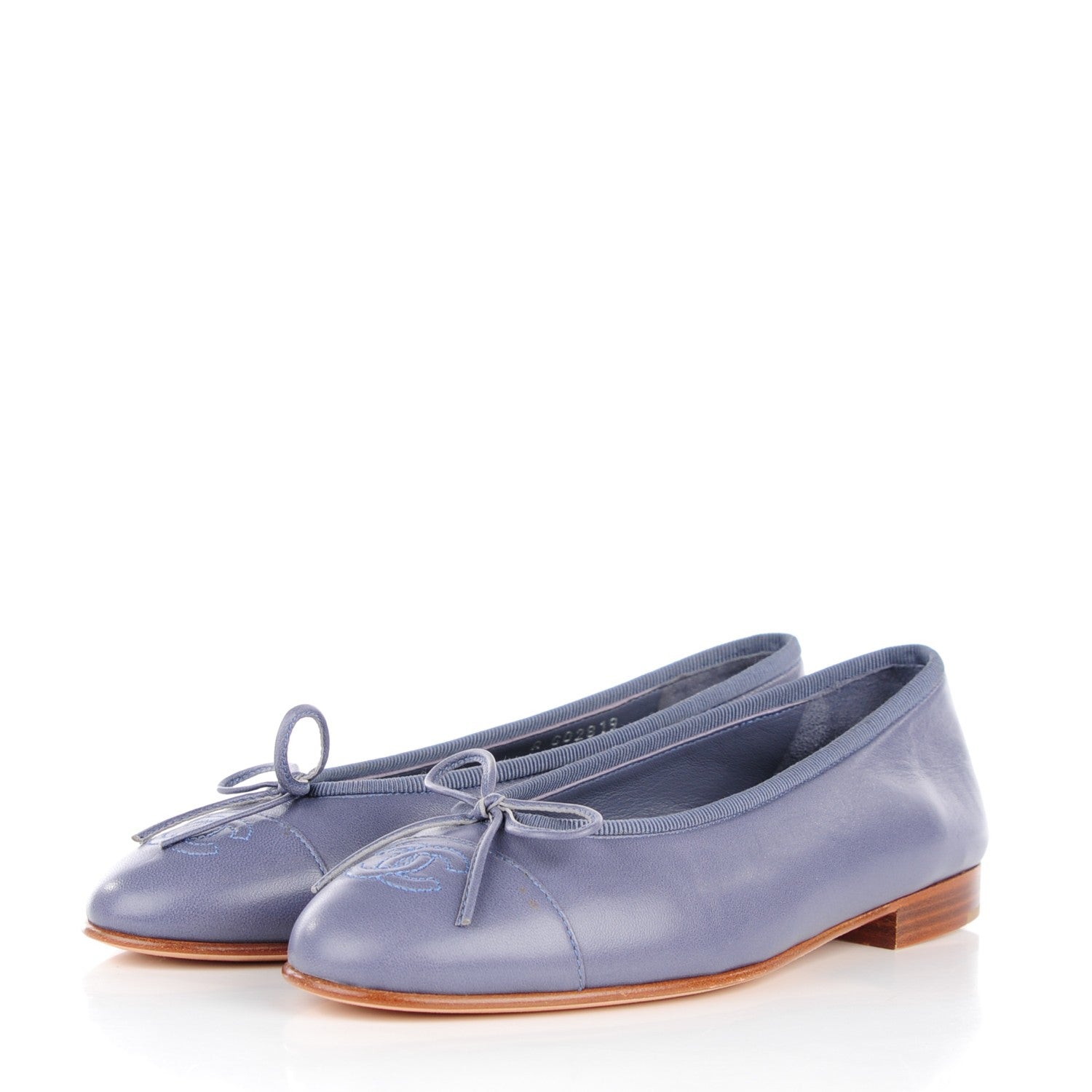 Chanel Lambskin CC Cap Toe Ballerina Flats 35 Purple 3 of 9
