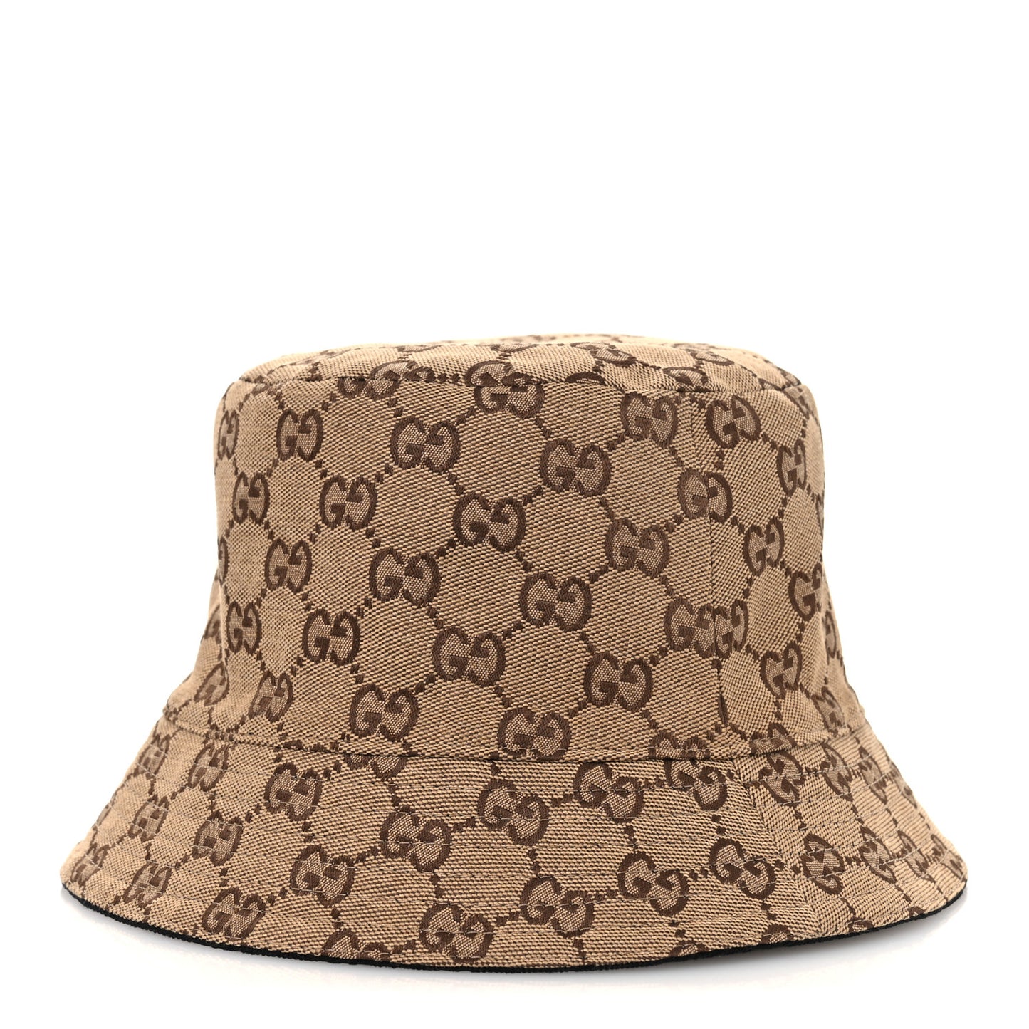 Canvas Monogram Reversible Bucket Hat L Black Beige