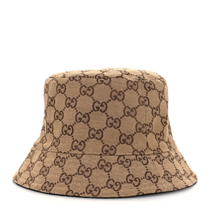 Gucci Canvas Monogram Reversible Bucket Hat L Black Beige 3 of 15