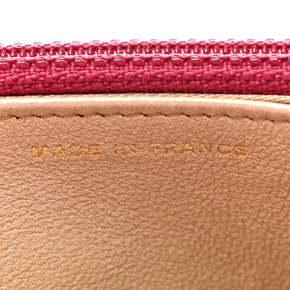 Chanel Lambskin Camellia Embossed Wallet on Chain WOC Fuchsia 7 of 13