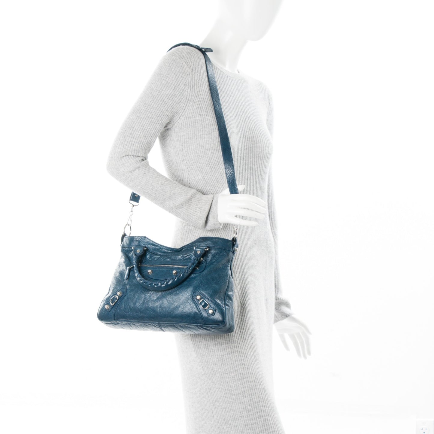 Agneau Giant 12 Silver Hardware Town Bleu Mineral