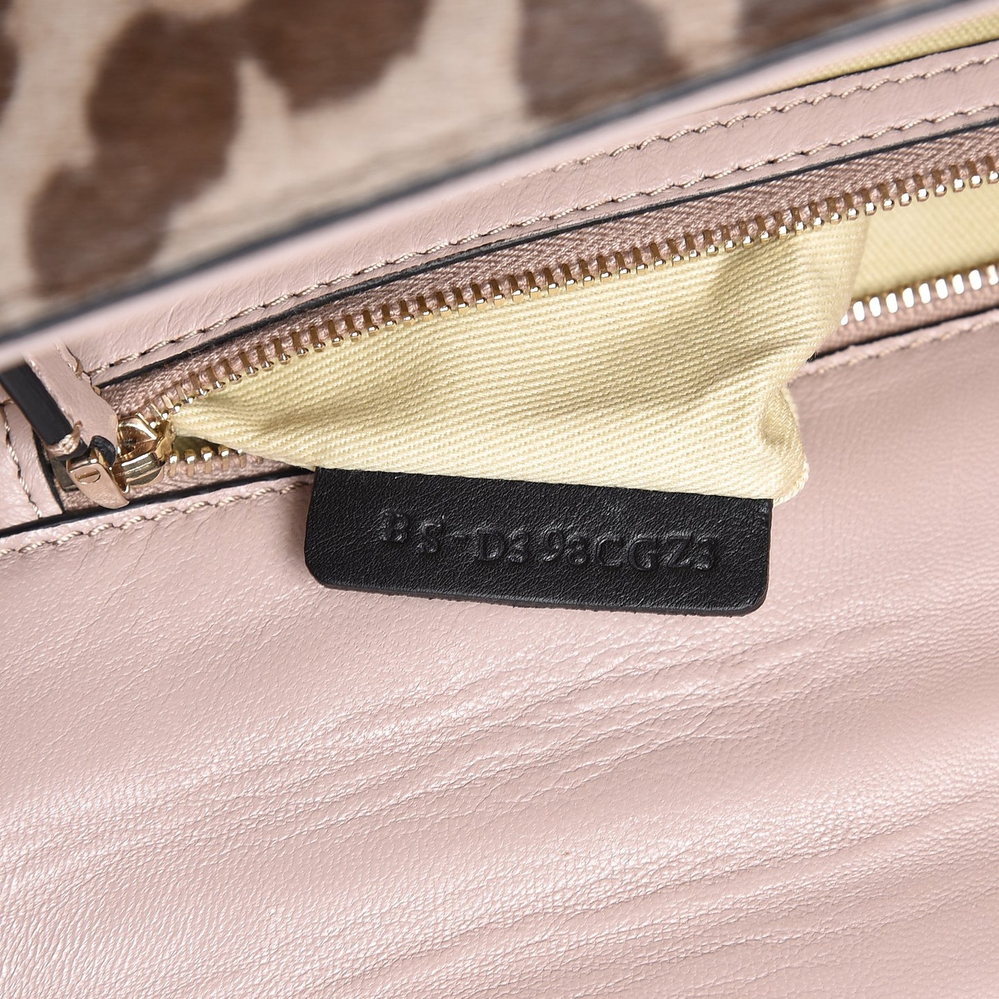 Calf Hair Leopard Print Medium Glam Lock Rockstud Flap Blush