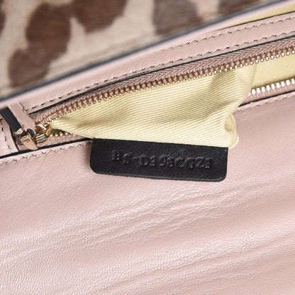 Valentino Garavani Calf Hair Leopard Print Medium Glam Lock Rockstud Flap Blush 7 of 8