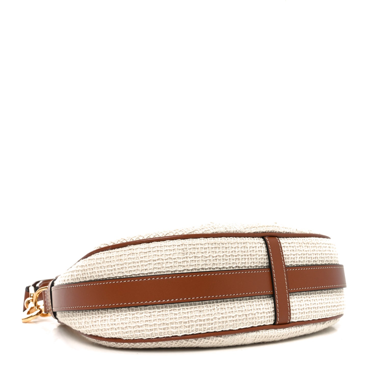 Crochet Embroidered Ava Triomphe Shoulder Bag White Tan