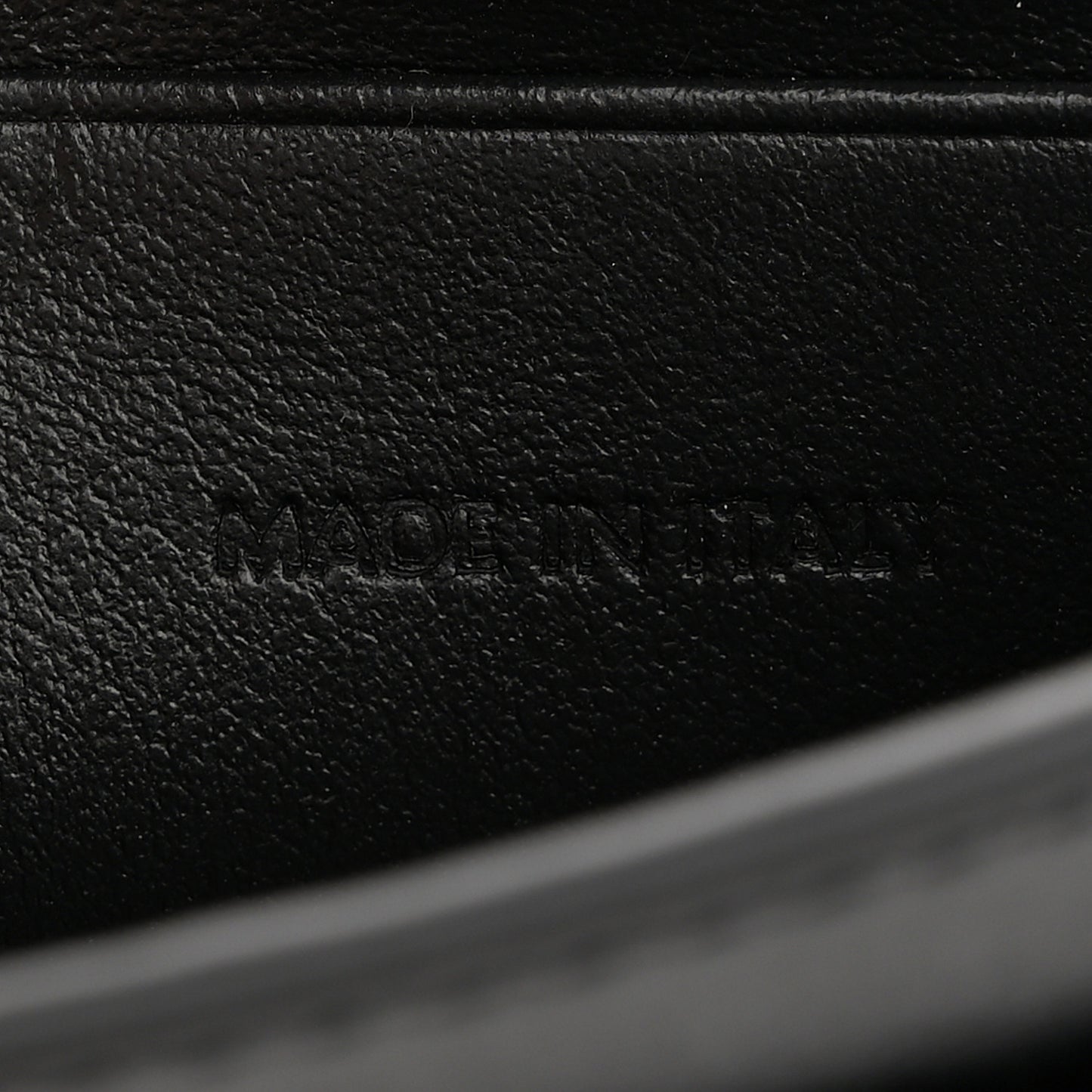 Shiny Calfskin Triomphe Flap Card Holder Black
