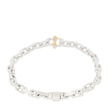 Tiffany Sterling Silver 18K Yellow Gold Narrow Makers Chain Link Bracelet 2 of 4