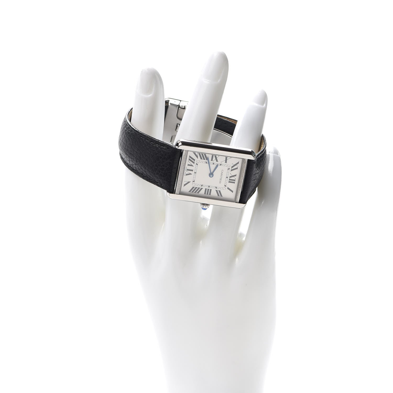 Cartier Stainless Steel Calfskin 27mm Tank Solo Quartz Watch 2 of 9