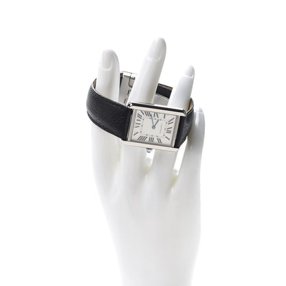 Cartier Stainless Steel Calfskin 27mm Tank Solo Quartz Watch 2 of 9