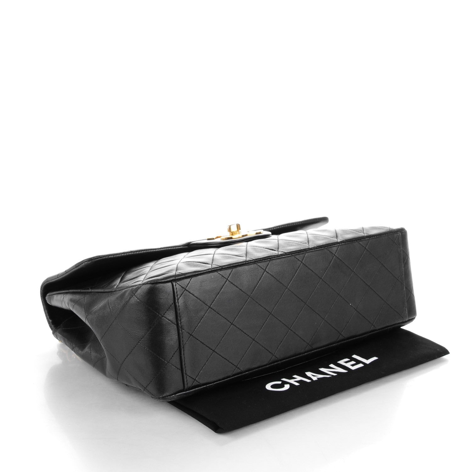 Chanel Lambskin Quilted XL Jumbo Single Flap Black 4 of 10