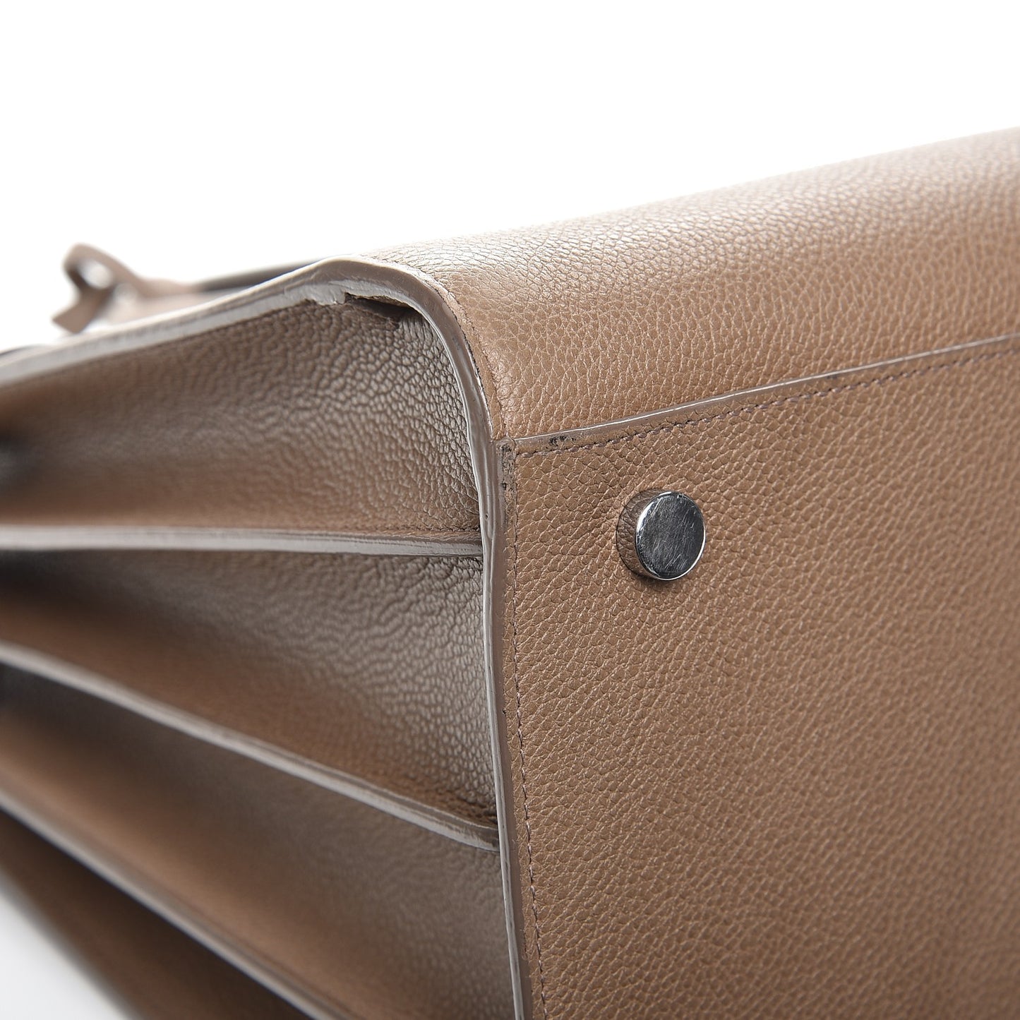 Grained Calfskin Small Sac De Jour Dark Beige