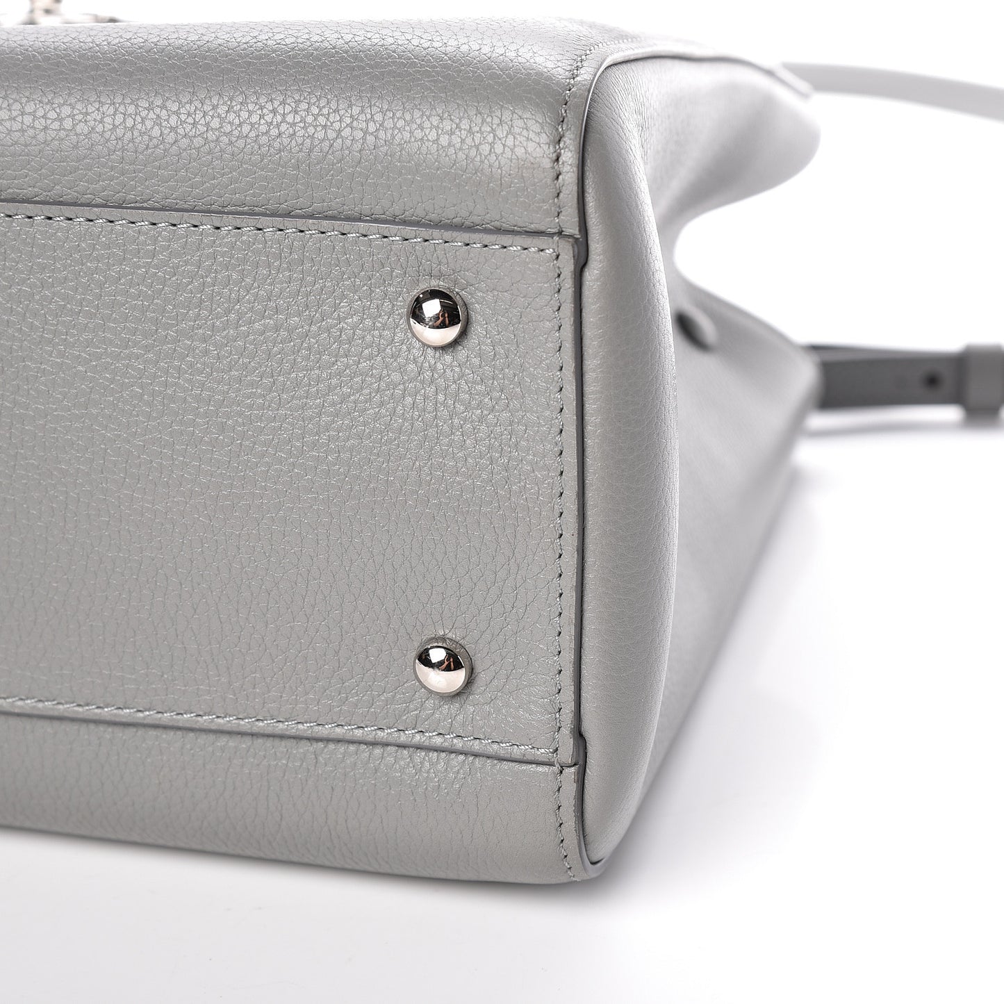 Grained Calfskin Small Neo Executive Shopper Tote Grey