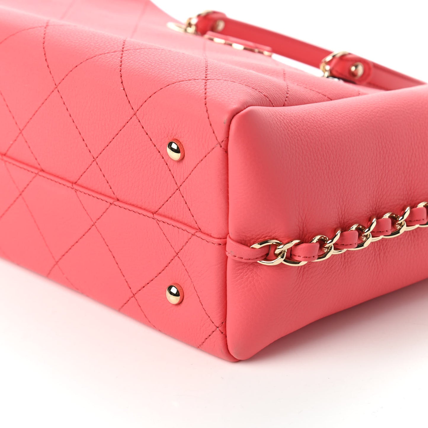 Bullskin Stitched Small Shopping Tote Pink