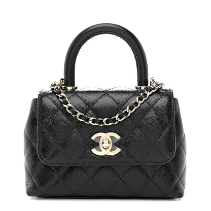 Chanel Caviar Quilted Coco Handle Clutch With Chain Black 1 of 11