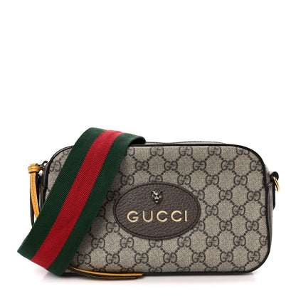 Gucci GG Supreme Monogram Web Neo Vintage Shoulder Bag Beige New Acero Crop 1 of 11