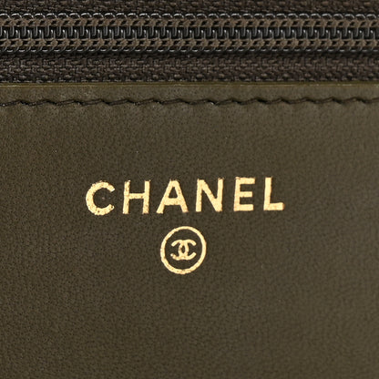Chanel Lambskin Quilted Trendy CC Wallet On Chain WOC Green 6 of 17
