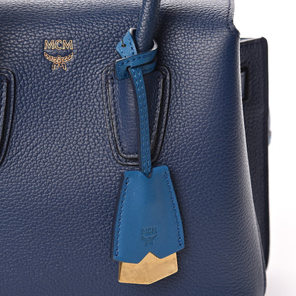 MCM Grained Calfskin Mini Milla Tote Navy 8 of 19