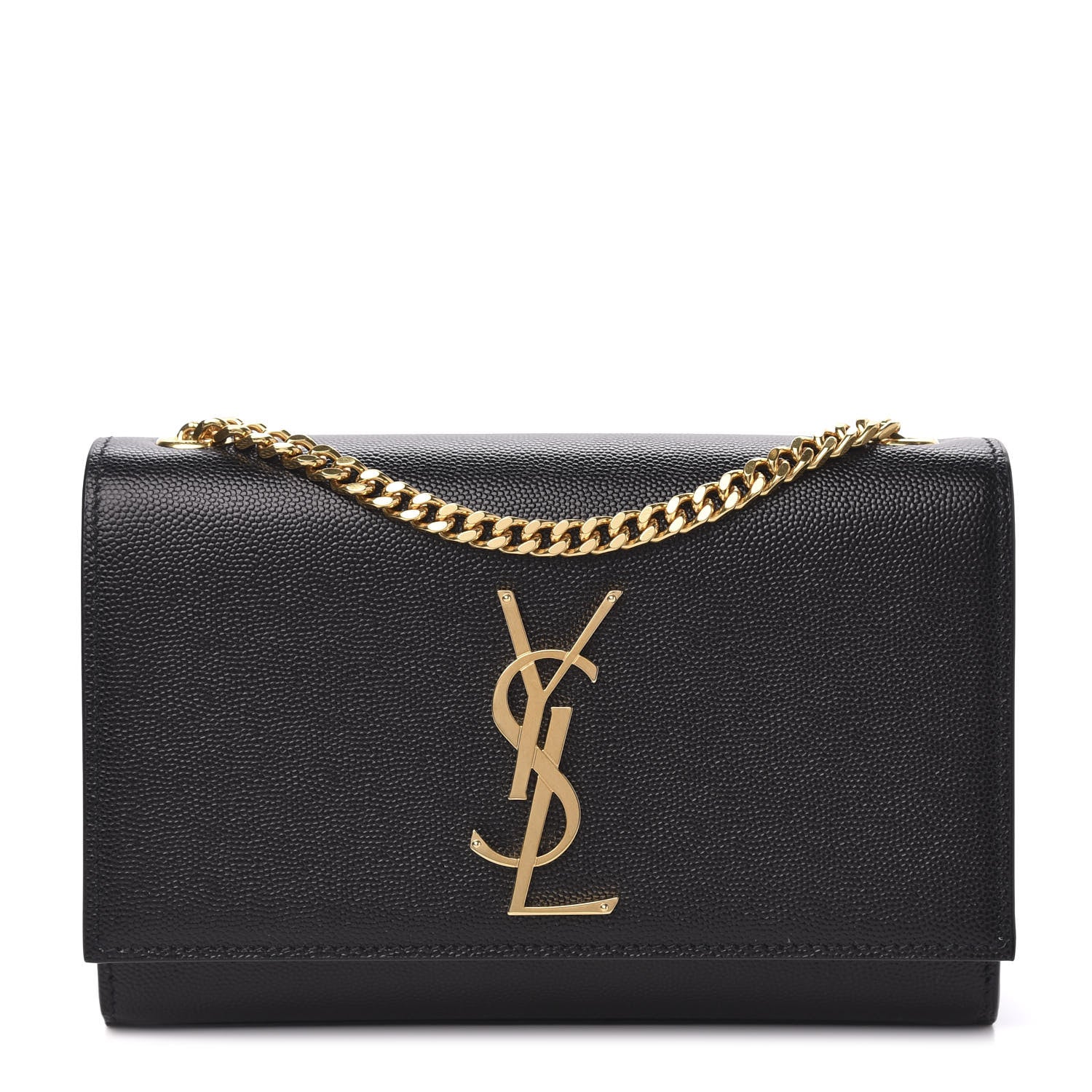 Saint Laurent Grain De Poudre Small Monogram Kate Satchel Black 1 of 9