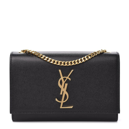 Saint Laurent Grain De Poudre Small Monogram Kate Satchel Black 1 of 9