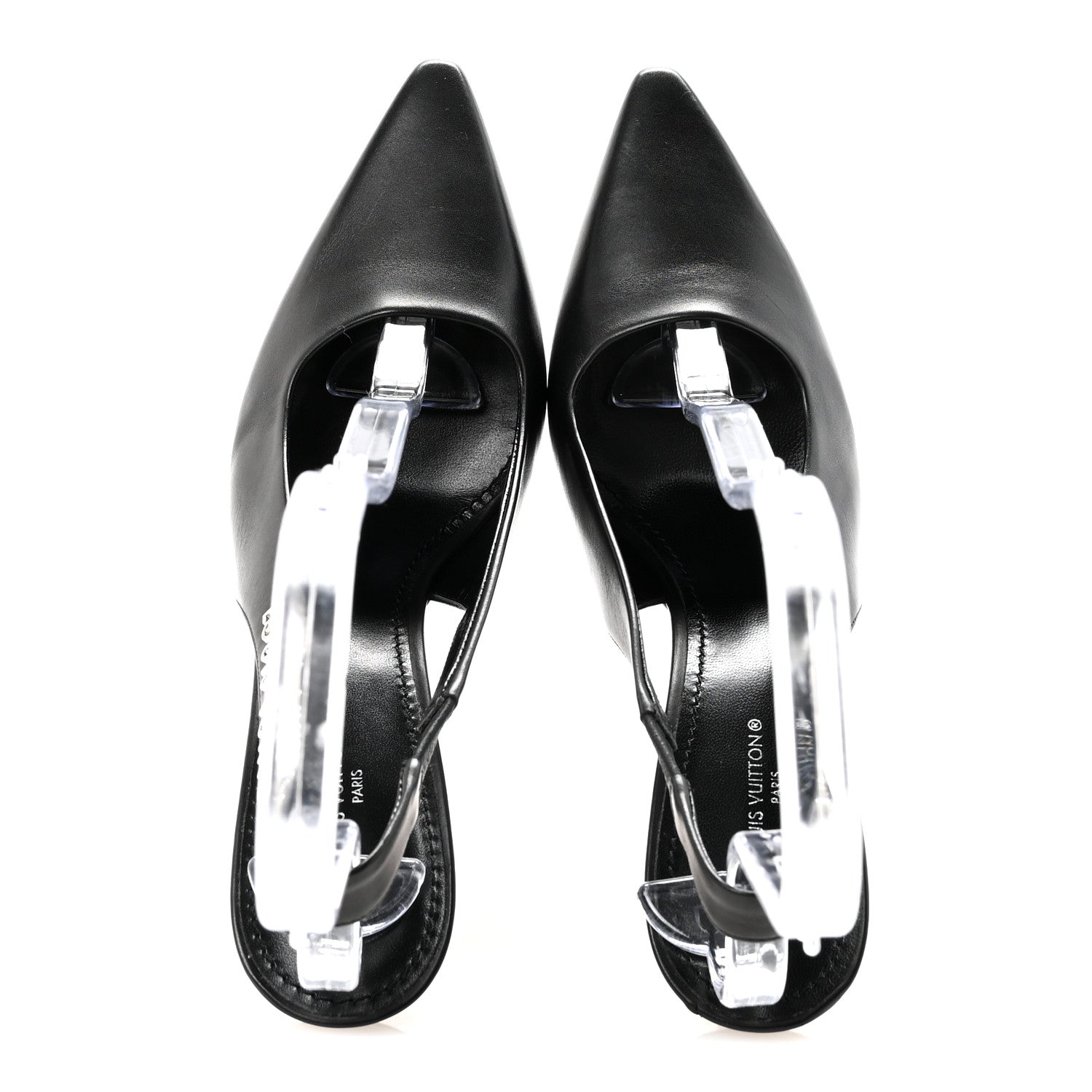Louis Vuitton Calfskin Slingback Pumps 37.5 Black 2 of 9
