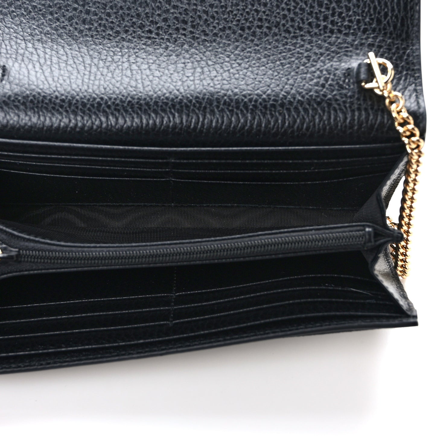 Dollar Calfskin GG Supreme Monogram Petite GG Marmont Wallet Chain Bag Black Beige Ebony