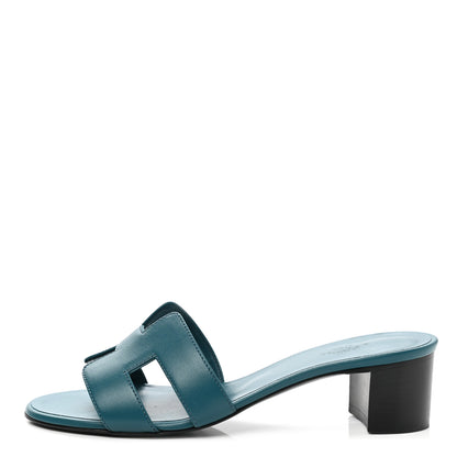 Hermes Calfskin Oasis Sandals 36 Bleu Velvet 1 of 9