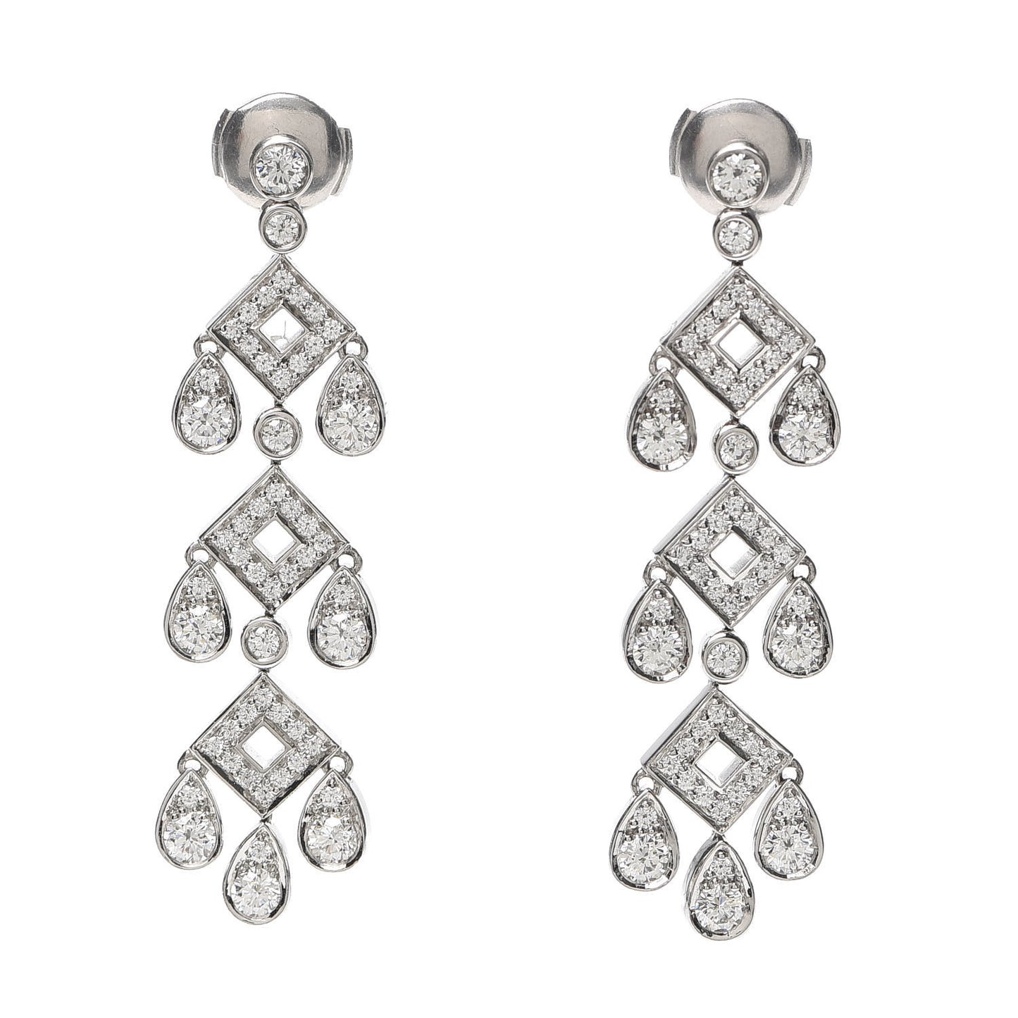 Platinum Diamond Legacy Jazz Pagoda Drop Earrings